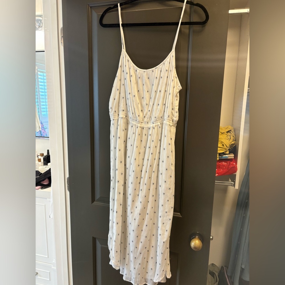 Loft Medium sundress, white gauze, EUC!